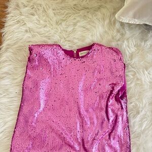 Pink Sequin Mini Skirt & top set